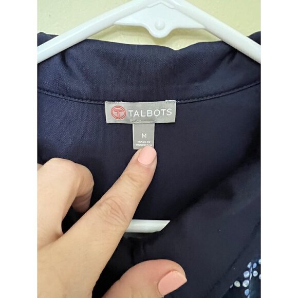 T ByTalbots  Button-Front Dress Size‎ M Navy/ White Tennis Pickleball - Picture 4 of 11